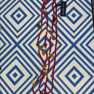 CC Skye Red Beaded Necklace with Gold Charms